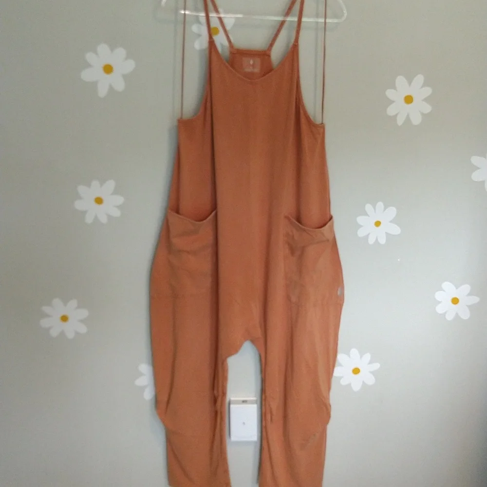 Free People Hotshot Romper In Cedar (Earthy Terracotta Orange) - Picture 3 of 14